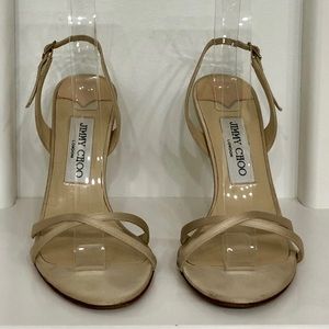 Jimmy Choo Crisscross Slingback Satin Sandal